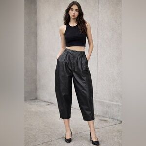 Vtg Pour Le Sport Leather Barrel Balloon Pants